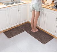 Tapis de bain gris lavable super doux et absorbant en chenille pour sol, séchage rapide, antidérapant pour baignoire et douche