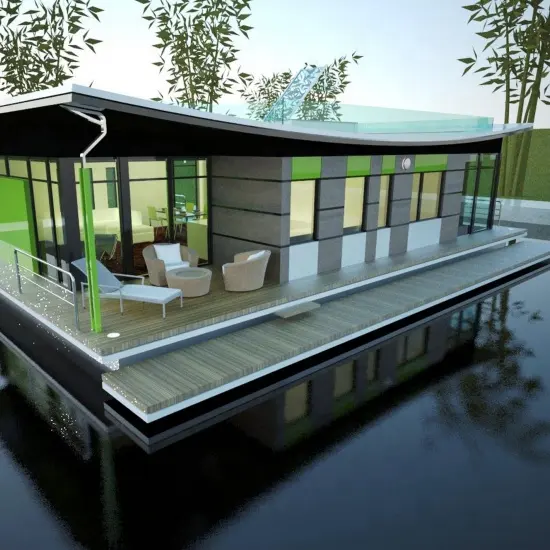 Luxury floating boat prefab container hotel house on water prefabricated houseboat