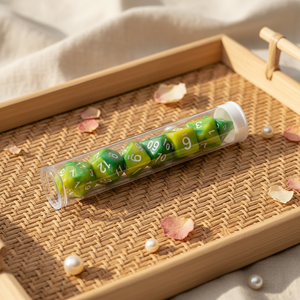Dés de jeu de table RPG en acrylique transparent, 7 pièces, avec tube de rangement portable, multicolores, ensemble de dés polyédriques professionnels pour D&D - Product Image 2