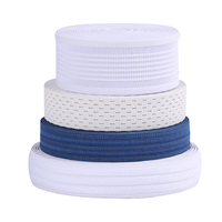 Bande élastique plate en polyester/nylon et caoutchouc, blanche, tricotée, vente en gros, motif personnalisé, 25 mm, élastique tissé