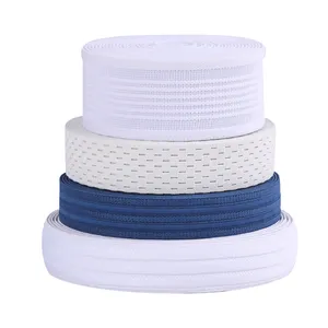 Polyester/Nylon Gummi Flach weiß gestrickt Gummiband Gurtband Sicherheits gurt Gurtband China Großhandel Custom Pattern 25mm Woven Elastic