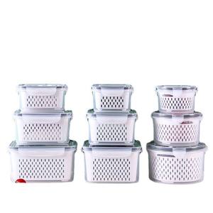 Lot de boîtes de conservation alimentaire transparentes en plastique pour la maison, avec panier de drainage, pour garder les aliments frais, pour réfrigérateur - Product Image 4