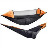 Hammock Camping Portable Besar dari Bahan Nylon dengan Kelambu Anti Nyamuk, Tali Penggantung Ultralight untuk Pohon, Tempat Tidur Gantung untuk 2 Orang