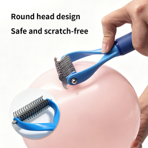 Brosse de toilettage rotative double face pour animaux de compagnie, râteau à sous-koirage en acier inoxydable pour chats et chiens, outil démêlant et dépilatoire - Product Image 4