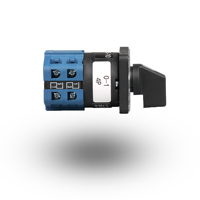 Interrupteur rotatif à came CanTak LW26-10 4P 2 positions ON-OFF, 4 pôles, 10A, 30*30mm, montage sur panneau bleu, 690V, IP20, CE, conforme RoHS