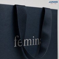 Sacs shopping en papier noir recyclé personnalisés pour vêtements, emballage promotionnel, avec votre propre logo, vente en gros, poignée artisanale personnalisée