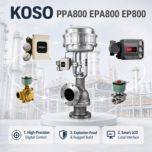 Controlador Inteligente Electro-Neumático KOSO Serie EP800 PPA800 EPA800 OEM a Prueba de Explosiones con Certificación IECEx ATEX - Product Image 1