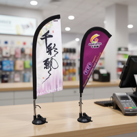 Drapeau de table décoratif de haute qualité en polyester avec mât et base, drapeau à ventouse en fibre de verre pour réunion, vente en gros