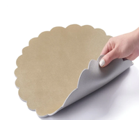 Sous-verre en cuir PU imperméable en forme de fleur, double face, lavable, pour table