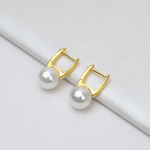 Clous d'oreille en argent S925, grandes boucles d'oreilles en perles pour femmes, 5-6 cm de long, accessoires de bricolage, tendance, personnalisées, 1191, composants de bijoux - Product Image 3