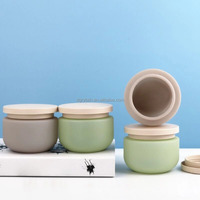 Nouvel arrivage : Pot cosmétique vide en plastique HDPE, vert gris clair, avec couvercle à vis, 250 ml (8 oz), finition douce au toucher, pour soins capillaires