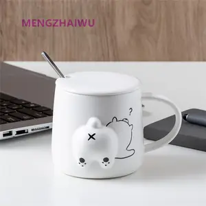 2021 yiwu 가정용 제품 럭셔리 세라믹 컵 재미 엉덩이 귀여운 디자인 사무실 도자기 화이트 머그잔