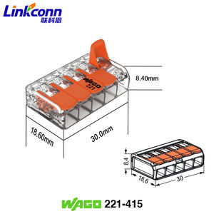 German Original WG 221-412/413/415 Electrical Wiring <b>Connectors</b> Lever Nuts Conductor Wire Connector <b>Terminal</b> Blocks Wagos - Product Image 1