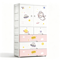 Armoire de rangement en plastique pour enfants, motif lapin de dessin animé, avec plusieurs tiroirs, pour vêtements de bébé, jouets, chambre et salon - Vente en gros