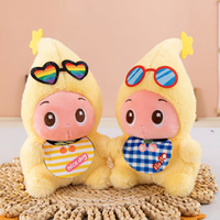 Jouets en peluche de type grue de production en série, en tissu peluche épais et court, modèle Cone Elf avec lunettes de soleil, 8 pouces, pour cadeaux de fête, jouets et prix