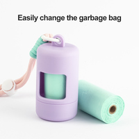 Distributeur de sacs à crottes pour animaux de compagnie Outil de ramassage des déchets de chien multi-usages avec porte-clés Accessoires de nettoyage des déchets de chat écologiques