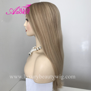 วิกผมทางการแพทย์18 "แบบเต็มศีรษะสำหรับ<span class=keywords><strong>ผู้หญิง</strong></span>ลูกไม้สวิสโปร่งใสเส้นผมทำจากซิลิโคน - Product Image 5
