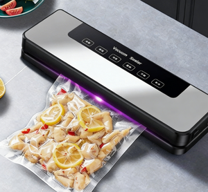 جهاز تفريغ الهواء أوتوماتيكي صغير بقوة 120 واط مع هيكل من البلاستيك ABS، آلة تغليف الطعام المدمجة للاستخدام المنزلي والمطبخ والحفاظ على الطعام طازجًا - Product Image 1