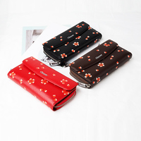Portefeuille en cuir véritable pour femme, nouveaux modèles à la mode, motifs floraux, bonne fermeture éclair, très bonne Grain
