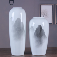 Chine Art Déco Creamic Grand Vase Transparent Glaçure Vase À Fleurs Décoratif De Table pour La Maison ou Le Bureau