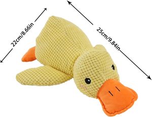 Nouveau jouet à mâcher pour animaux de compagnie en peluche, canard qui couine, résistant aux morsures, doux, jaune, canard endormi, jouet à mâcher pour chiens, canard en peluche, jouet à mâcher pour chiens - Product Image 2
