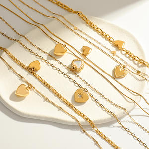 MICCI防水ジュエリー変色フリージュエリーステンレススチール18K金メッキバレンタインファッションチェーンネックレス - Product Image 4