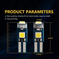 Ampoules LED ultra-lumineuses T5 W1.2W W2.3W 3030 3Chipsets 12V pour panneau de voiture et éclairage d'instrumentation Blanc/Bleu Glace/Rose/Jaune/Rouge