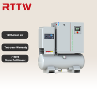Compresseur d'air à spirale sans huile tout-en-un RTTW avec certification CE, 7,5 kW/10 CV, 8 bars, avec sécheur d'air et réservoir de 500 L
