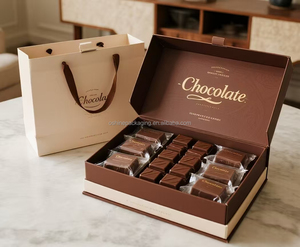 Caja <span class=keywords><strong>de</strong></span> <span class=keywords><strong>Regalo</strong></span> <span class=keywords><strong>de</strong></span> Papel Kraft Hecha a Mano, Empaque <span class=keywords><strong>de</strong></span> Chocolate <span class=keywords><strong>de</strong></span> Lujo con Relieve, Portátil y con Forro <span class=keywords><strong>de</strong></span> Esponja para Chocolate - Product Image 4