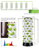 Système de culture hydroponique aéroponique vertical pour serre agricole intérieure, type tour d'ananas