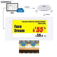 Etiqueta Electrónica de Precio Digital COMPAX de 2.13 Pulgadas, Mini ESL BLE 5.0 Inalámbrica BWRY, 4 Colores, Pantalla de Tinta Electrónica para Tiendas Minoristas