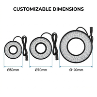 Anneau lumineux LED industriel sur mesure 24VDC/3-PIN avec option de température de couleur multiple pour système de vision de ligne de production automatisée