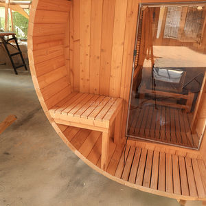 Sauna extérieur moderne de haute qualité pour villa, sauna <span class=keywords><strong>à</strong></span> sec, sauna <span class=keywords><strong>à</strong></span> vapeur, 2-4 personnes, bois massif, poêle finlandais <span class=keywords><strong>à</strong></span> bois, panoramique - Product Image 4