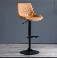 Tabouret de bar personnalisé en cuir PU de haute qualité avec accoudoirs, design moderne pour salle à manger et salle de sport, chaise de comptoir pour îlot de cuisine
