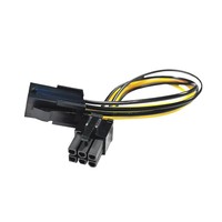 Câble d'extension d'alimentation PCIe GPU 20 cm 6 broches, adaptateur mâle-femelle droit pour alimentation de carte graphique de bureau