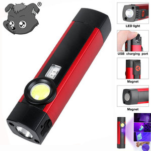 Led Handheld <b>Torch</b> Cob Side Light Purple Magnet Rechargeable Camping <b>Work</b> Lamp - Product Image 1