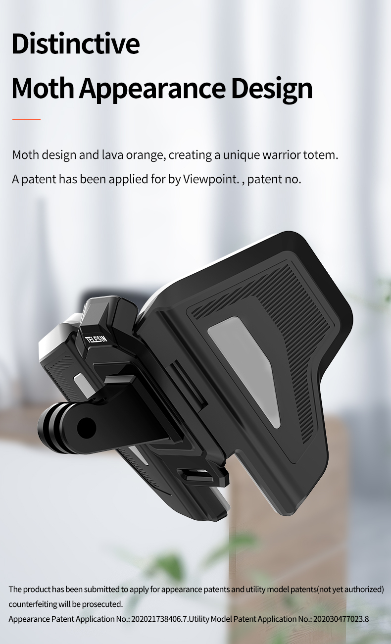 Telesin Bicycle Motorcycle Helmet Chin Mount Camera Strap Mount Camera Holder Adapter for GoPros and DJI cameras