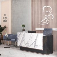 Dimensions personnalisées petits bureaux de réception de clinique incurvés service à la clientèle meubles de bureau de réception de station d'infirmière