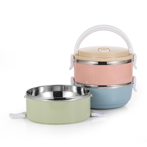 Spülmaschinenfest <span class=keywords><strong>2</strong></span> / <span class=keywords><strong>3</strong></span> Schichten Mittagessen Box Layered Und Stapelbar Edelstahl Isolierte Bento Lunch Box - Product Image 1