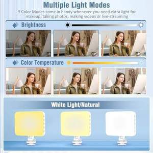 Lumière de selfie rechargeable pour téléphone portable Lumière de remplissage Portable Streaming en direct Maquillage <span class=keywords><strong>Webcam</strong></span> Éclairage Zoom Clip d'appel Fête - Product Image 3
