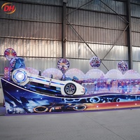 Manège Double Vague Volante avec Lumières LED pour Carnavals Mobiles, Manèges de Fête Foraine Extérieurs pour la Famille, Haute Rentabilité, Approvisionnement Direct Usine