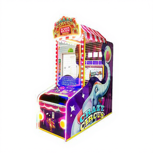 Playfun Coin Operated Game Machine Redemption Tickets Game Crazy Circus Redemption Arcade Ball Throw Game Machine