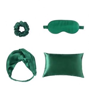 Bandeau large en satin, accessoires pour cheveux, coffret cadeau avec taies d'oreiller en soie et masque de nuit pour femmes - Product Image 2
