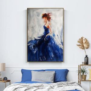 Peinture abstraite élégante de femme, œuvre d'art texturée, peinture à l'huile sur toile, décoration pour la maison, hôtel, art mural décoratif esthétique - Product Image 4