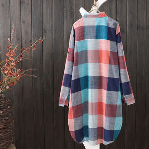2025 Neuankömmling Sommer Loose Fashion Plaid Damen bekleidung <span class=keywords><strong>Plus</strong></span> <span class=keywords><strong>Size</strong></span> Blusen & Shirts - Product Image 6