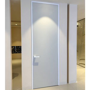 Hochwertige Minimalistische Holztür in Grau Beschichtet aus Rohholz für Zuhause - Product Image 2