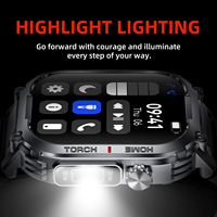 Smartwatch Sportivo S320B Impermeabile 3ATM con Torcia, Schermo da 2,02 Pollici, Monitoraggio della Salute, per Uomo
