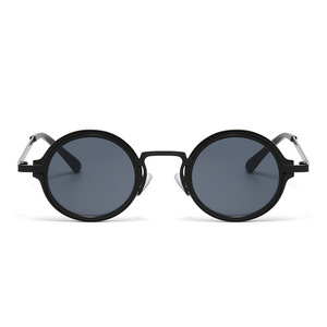 Gafas de Sol Modernas con Marco Redondo Pequeño, Lentes con Protección UV400, Marco Metálico, Lentes de Plástico, Protección Solar, Diseño Multicolor - Product Image 5