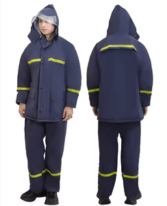 Chubasquero Impermeable Reflectante con Capucha, Chaleco Impermeable de Tela Tejida - Product Image 6