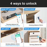 Cerradura Inteligente Oculta con Código QR para Muebles, Control Remoto RFID TTlock, Cerradura Invisible para Cajón con Aplicación Wifi, Cerradura para Gabinete